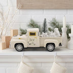 Snowman Truck Decor, Beige Christmas Pickup with Polar Bear Snowflakes - Image 6