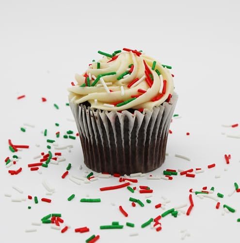 CHRISTMAS Sprinkles Green, Red & White BULK Jimmies 1 Pound Bag - Holiday Edible Cake Cupcakes Dessert & Ice Cream Topping - Image 3