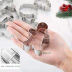 Christmas Cookie Cutters, 8PCS Holiday Cookie Cutter Shapes - Snowman,Christmas Tree,Gingerbread Man,Candy Cane,Snowflake,Santa Face,Christmas House, Winter Glove Cookies Mold - Image 3