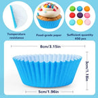 SANNIX 450pcs Rainbow Bright Cupcake Liners, Colorful Baking Cups Cupcake Wrappers Paper Wraps Muffin Liners for Birthday Pride Party Decorations Supplies(9 Colors) - Image 2