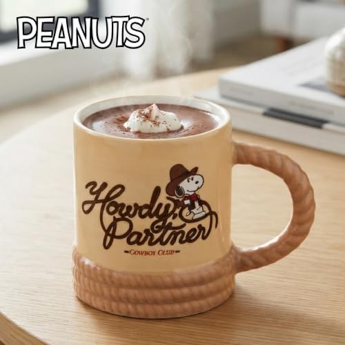 Silver Buffalo Peanuts Western Howdy Partner, 3D Sculpted Mug, 20oz - Image 5