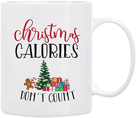 Christmas Coffee Mug ‘’ Christmas Calories Don’t Count’’, 11 Oz by BLUERIBBON