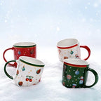 Cabtnca Christmas Mugs, Christmas Mugs Set of 4, Christmas Coffee Mugs, Ceramic Christmas Mug, Holiday Mugs, Xmas Mug Decor, Marry Christmas Gifts for Women Kids, 11 Oz - Image 5