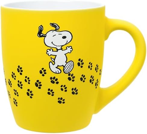 Silver Buffalo Peanuts Snoopy Paw Print Trail, Ceramic Mug, 25oz by SilverBuffalo