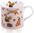 Fall Animal Coffee Mug, 12oz Ceramic Autumn Mug with Woodland Fox, Squirrel & Hedgehog in Scarves & Leaves, Cozy Fall Gift for Nature Lovers, Designed in England by Harvest Green Studio by MFoffice