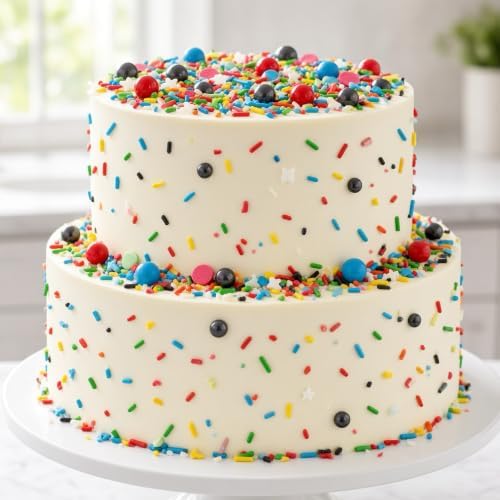 Blue & Red & Green & Yellow Sprinkles Mix Size Pearls Comic Book Themed Cake Decorations Cupcake Toppers Perfect for Wedding Party Valentine Christmas Supplies 4.58OZ - Image 4