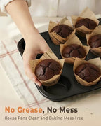 Bake Choice 200pc Standard Tulip Cupcake Liners for Baking, Newspaper Print - Image 5