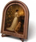 Victorian Christmas Arched Decor, Golden Retriever Sign by HPCHENG