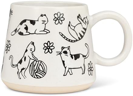Abbott Collection Oversized Mug with Cat Drawings by AbbottCollection