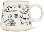 Abbott Collection Oversized Mug with Cat Drawings by AbbottCollection