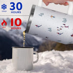 Christmas Tumbler with Handle and Straw Lid 40 oz,Cute Gifts for Women Merry Xmas Tree Skiers Skiing the Mountain Winter Holiday Festival Vacuum Insulated Leak Proof Stainless Steel Coffee Cup Mug - Image 5