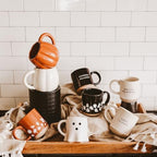 Sweet Water Decor White Ghosts Black Halloween Mugs, 14 oz - Halloween Coffee Mug Dishwasher & Microwave Safe - Fall Mug for Coffee & Hot Cocoa or Seasonal Brew - Black Stoneware Ghost Mugs - Image 6