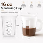 Palksky 2 Cup Measuring Cups with Spout, 16 oz Liquid Measuring Cups with Handle, Flexible Microwave Safe Measuring Cup for Baking, Cooking, Chocolate, Butter, Syrup - Image 3