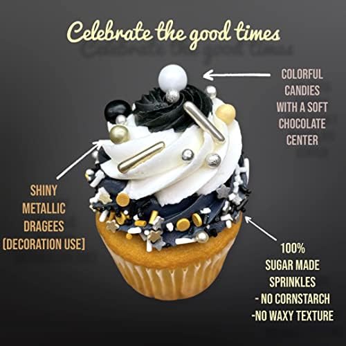Sprinkles | 4 oz | Gold and silver sprinkles | Metallic sprinkles | New year sprinkles | Glamour sprinkles | Sprinkle mix | Manvscakes - Image 4