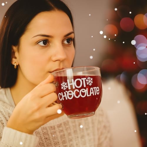 Sliner 6 Pcs Christmas Glass Coffee Mugs 16 oz Footed Irish Style Glasses - Image 6
