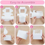 26pcs White Cookie Boxes with Window, 4x4x2.5 Inch, 36pcs Stickers - Image 4