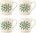 Lenox 853763 Holiday 4-Piece Stackable Mug Set, Christmas Dinnerware, Hosting by Lenox