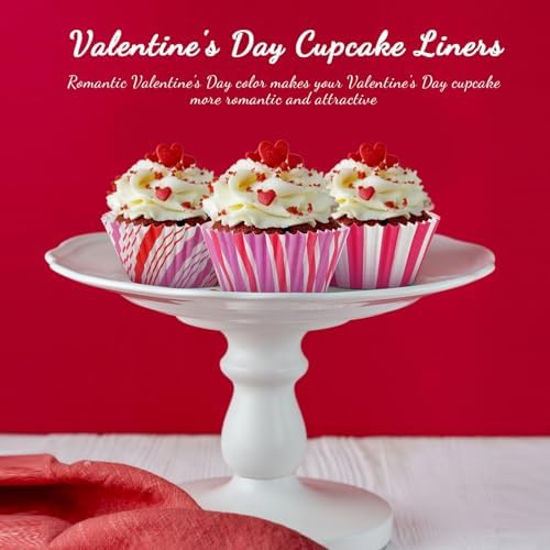 SANNIX 450Pcs Pink Cupcake Liners, Pink Red White Cupcake Wrappers Paper Wraps Muffin Liners for Wedding Birthday Valentines Day Party Candy Cake Decorations Supplies - Image 5