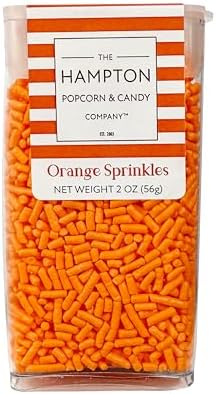 Bright Orange Sprinkles Jimmies 2 oz, Sprinkles For Cake Decorating, Baking, Ice Cream & More, The Hampton Candy Company - Image 4
