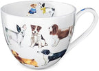 Cute Dog Mugs for Daily Coffee and Tea, Premium 20 oz Bone China Coffee Tea Hug Mug, Perfect Holiday, Birthday, and Christmas Gift for Dog Lovers, Designed in England by Harvest Green Studio by MFoffice