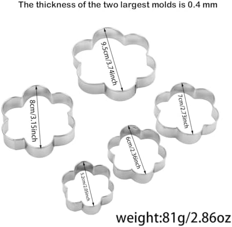 MrCookie Flower Cookie Cutters Stainless Steel.,5-Pack–2.05"-3.74" - Image 4