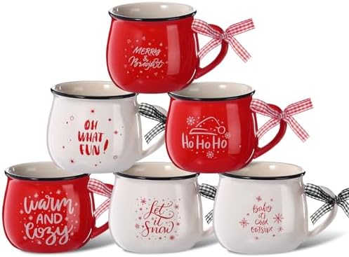 Sawysine 6 Set Christmas Coffee Mugs, Holiday Gift, Cute Style by Sawysine