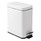 mDesign 5 Liter Rectangular Small Steel Step Trash Can Wastebasket, Garbage - Image 9
