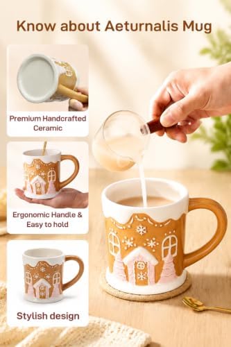 Christmas Mugs - Holiday Card & Gift Box Included - Candy Cookie House Design - Funny & Cute Christmas Coffee Mug - Perfect for Mom Kids Dad Gifts 17 Oz - Image 6