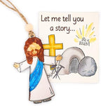 Jesus Easter Basket Stuffers, He is Risen, Easter Jesus Gifts, Christian Card with envelopes, by Rusaten