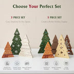 Christmas Decor 5 Pcs Wooden Tabletop Christmas Tree Decorations Sign - Image 5