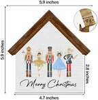 Nutcracker Christmas Decor, Merry Christmas House Shaped Wooden Sign - Image 2
