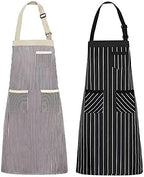 NLUS 2 Pack Kitchen Cooking Aprons, Adjustable Bib Soft Chef Apron - Image 2