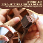 HKNMTT Chocolate Molds Silicone for Hard Candy Butter, 4 Pcs Small Bite Size Heart Star Sqaure Shapes Truffle Caramel Mould, Homemade Wax Melts Food Grade Baking Set Oven Safe Kit - Image 2