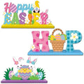 3Pcs Fall Decorations, Wooden Table Decor for Thanksgiving (Happy Easter) by Golibra