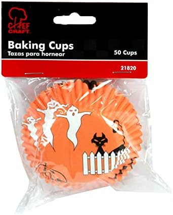 Chef Craft Paper Patterned Cupcake Liners, 50 count, Orange/Black/White - Image 2