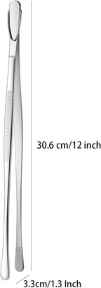 DEHOV 12 Inch Stainless Steel Kitchen Long Food Tweezers - Image 3