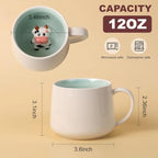 Cute Penguin Ceramic Coffee Mug Hidden 3D Animal In Cup Ideal Creative Holiday Gifts Christmas and Birthday Gifts for Animal Lovers Family Kids Friends Colleagues 12OZ (Black and Red) - Image 7