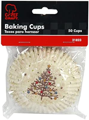 Chef Craft Paper Patterned Cupcake Liners, 50 Count, Off White/Green/Blue/Yellow/Red - Image 2