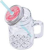 Silver Buffalo Peanuts Snoopy, Glass Mason Jar with Handle and Straw, 21oz - Image 4