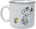 Silver Buffalo Peanuts Snoopy Wax Resist, Ceramic Camper Mug, 20oz - Image 2