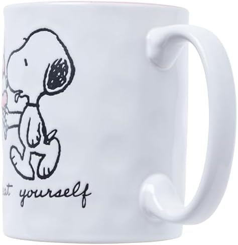 Silver Buffalo Peanuts Snoopy Beach, Wax Resist Ceramic Pottery Mug, 17oz - Image 5