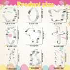 Easter Cookie Cutters, 9 Pieces Chick Carrot Egg Bunny Butterfly Rabbite Cross Flowers Shapes Metal Stainless Steel Biscuit Cutters Holiday Themed Baking Kit - Image 7