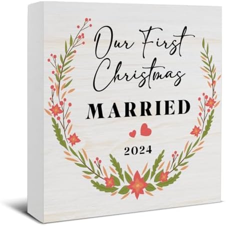 Our First Christmas Married Decor, Wedding Gifts for Couples by Oqtumes