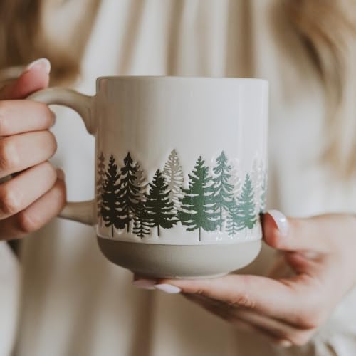 Sweet Water Decor Forest Two Tone Coffee Mug, 14oz Stoneware Cup - Image 4