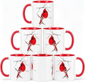 6 Pcs Christmas Cardinal Gift Mug 11oz for Women Mom by Acellegic