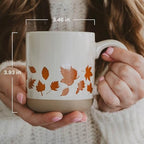 Sweet Water Decor Autumn Coffee Mug with Brown Leaves Design, 14oz Stoneware Cup for Tea & Cider, Microwave & Dishwasher Safe, Cozy Fall Gift - Image 4