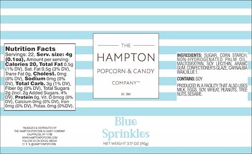 Blue Sprinkles Jimmies 3.17 oz, Sprinkles For Cake Decorating, Cake Sprinkles, Sprinkles For Baking, Ice Cream & More, The Hampton Candy Company - Image 2