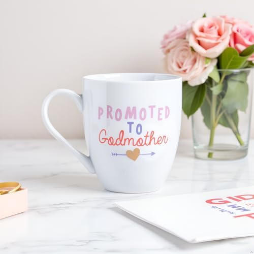 Pearhead Promoted To Godmother Mug, Ceramic Coffee Cup, Holds 14 oz - Image 4