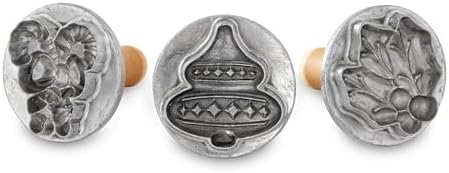 Nordic Ware Holiday Cookie Stamps (Set of 3), Sturdy Cast Aluminium Cookie Stamp Set, Cookie Press Set Made in the USA, Sturdy and Durable Biscuit Maker Press Set by NordicWare