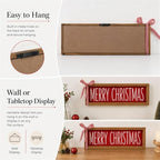 Merry Christmas Sign, Wooden Shelf, Table & Wall Decor for Indoor - Image 4